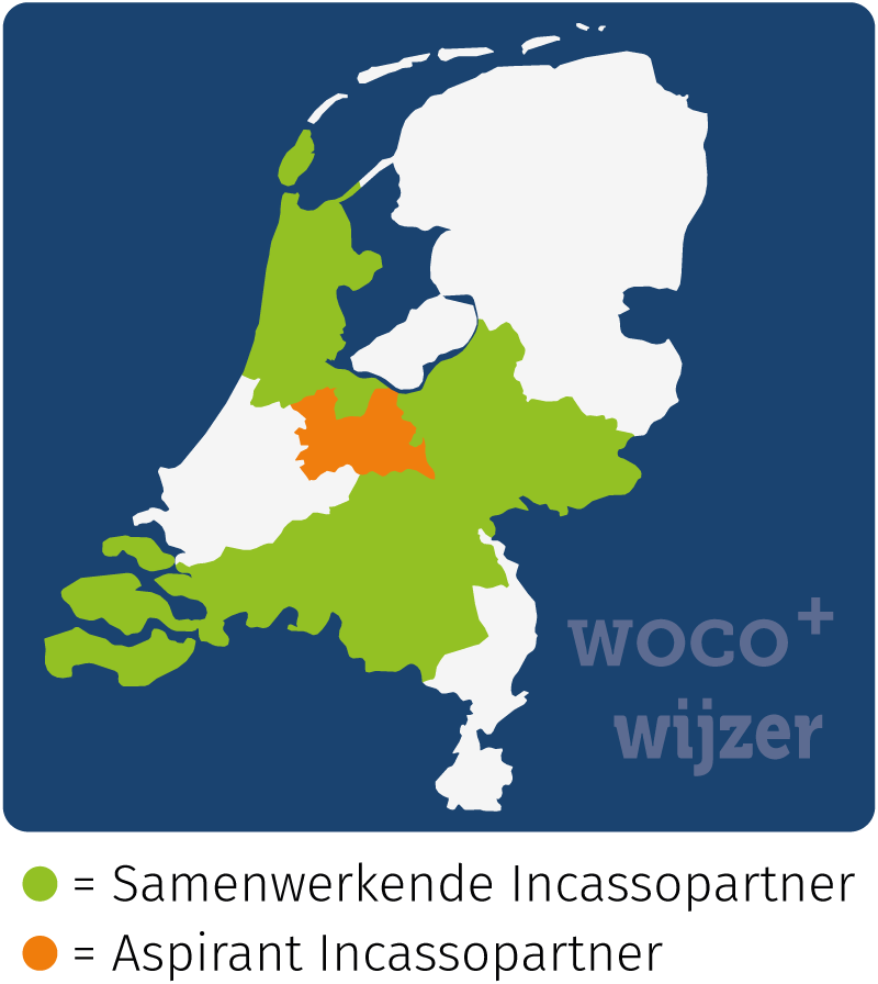 Kaart van Nederland - Landelijk Netwerk Incassopartners - WocoWijzer - het Duurzame Alternatief
